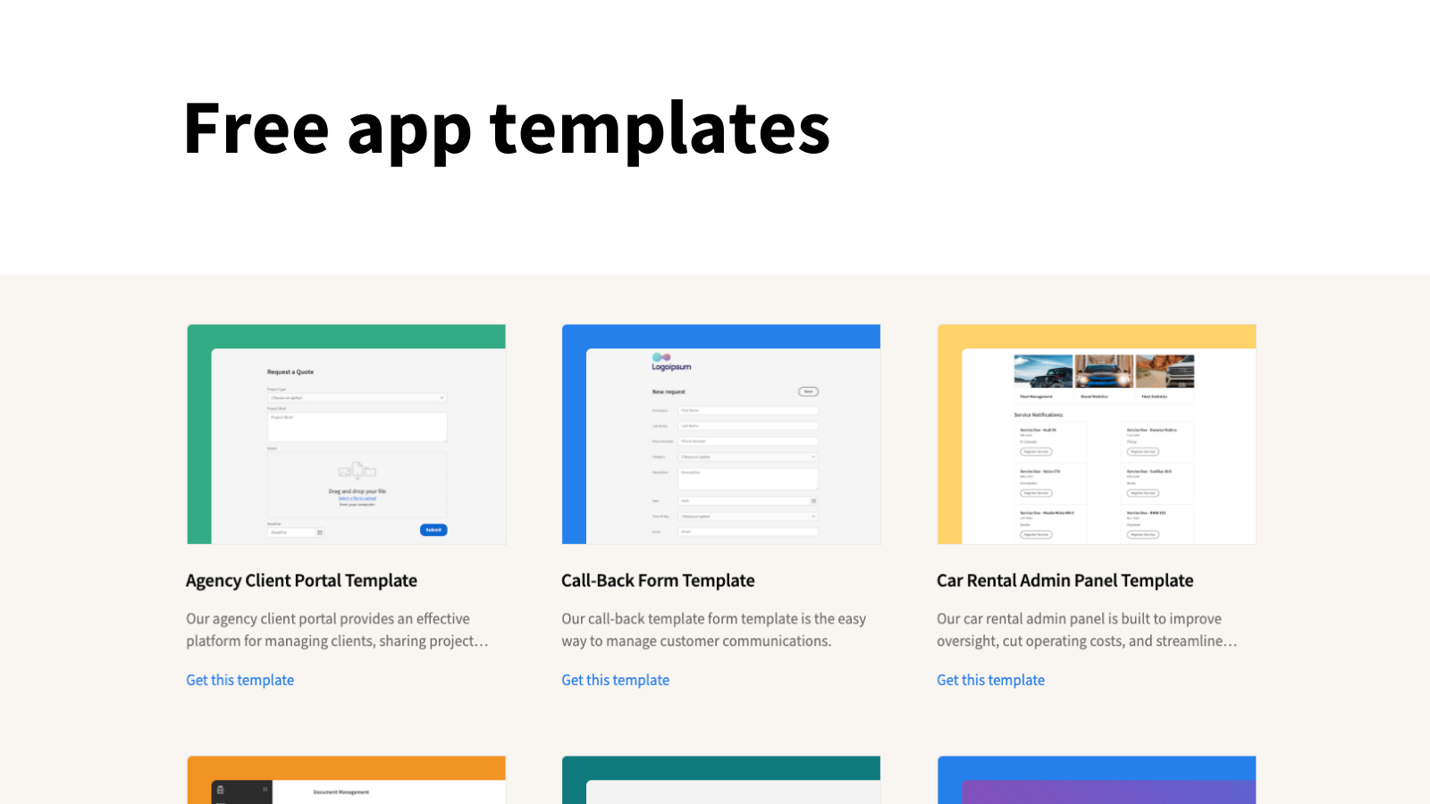 CRUD app templates